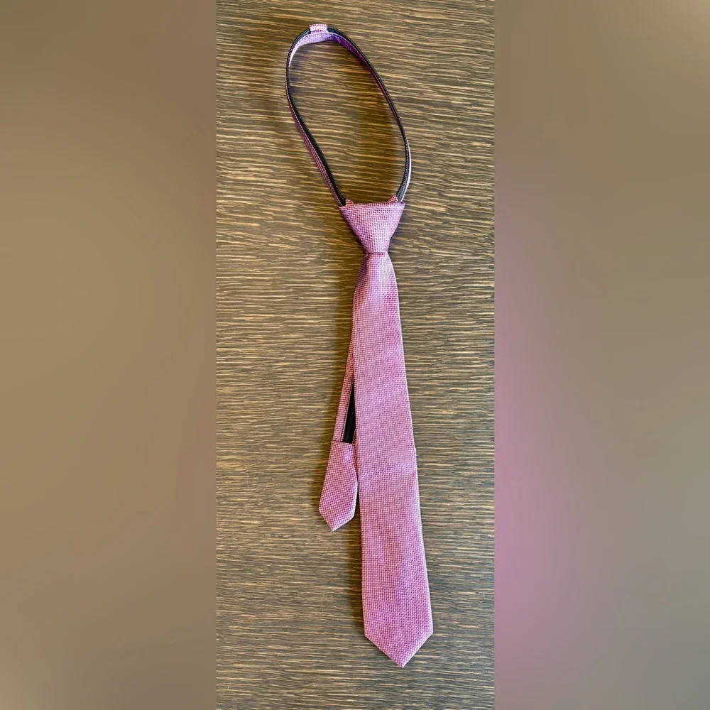 Nordstrom Kids Roberto Mason Silk Zipper Tie, Big Boys, Pink + Navy Blue